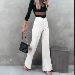 Wide Leg Pants | Nude